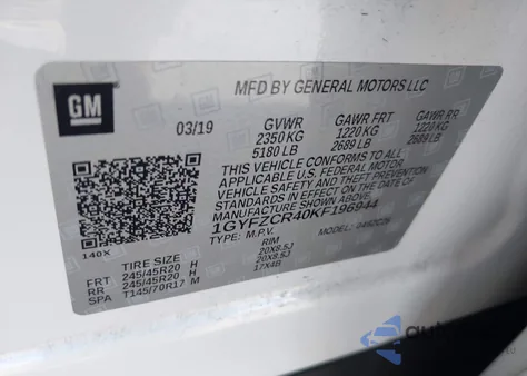 2019 Cadillac Xt4 Premium Luxury из США, поврежденный, VIN 1GYFZCR40KF196944